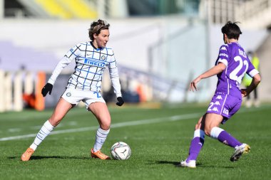 İtalya Coppa Italia Women futbol karşılaşmasında Stefania Tarenzi (Inter) ACF Fiorentina Femminile FC Internazionale 'ye karşı Floransa, İtalya' daki Artemio Franchi stadyumunda 14 Şubat 2021 - Kredi: LiveMedia / Lisa Guglielmi