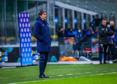 İtalyan futbol takımı Serie A maçında SS Lazio Simone Inzaghi 'nin teknik direktörü FC Internazionale ile SS Lazio arasındaki maçta Giuseppe Meazza Stadyumu' nda 14 Şubat 2021 - Fotoğraf: LiveMedia / Fabrizio Carabelli