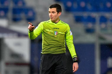 Rimini 'li Antonio Rapuano (hakem maçı) İtalyan futbol takımı Serie A maçında Bologna FC - Benevento Calcio maçında Renato Dall & # 39; Ara stadyumunda, 12 Şubat 2021 - Kredi: LiveMedia / Alessio Marini