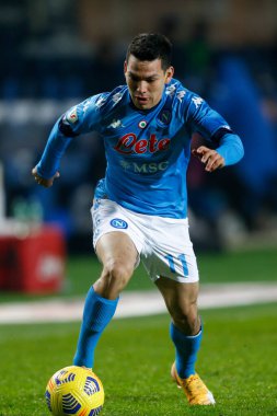 İtalya Coppa Italia maçında Hirving Lozano (SSC Napoli) - İtalya 'nın Bergamo kentindeki Gewiss Stadyumu' nda Atalanta BC-SSC Napoli maçı, 10 Şubat 2021 - Kredi: LiveMedia / Francesco Scaccianoce