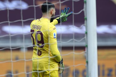 İtalya futbolu sırasındaki Salvatore Sirigu (Torino FC) maçı sırasında Torino FC, İtalya 'nın Torin şehrindeki Stadio Gran Torino' da Cenova CFC 'ye karşı, 13 Şubat 2021 - Fotoğraf: LiveMedia / Claudio Benedetto