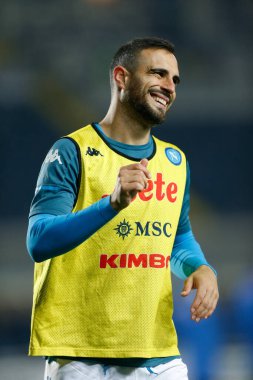 Nikola Maksimoviç (SSC Napoli) İtalya 'nın Bergamo, İtalya' daki Gewiss Stadyumu 'nda oynanan İtalya Coppa Italia maçından önce ısınıyor.