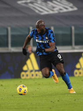 İtalyan futbolu Coppa Italia maçında Romelu Lukaku (FC Internazionale), İtalya 'nın Torino kentindeki Allianz Stadyumu' nda Juventus FC Internazionale 'ye karşı, 9 Şubat 2021 - Fotoğraf: LiveMedia / Claudio Benedetto