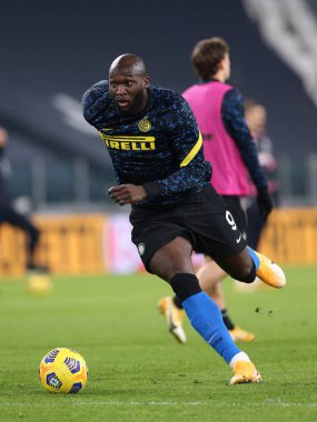 İtalyan Coppa Italia maçında oynanan ısınma maçında Romelu Lukaku (FC Internazionale) İtalya 'nın Torino kentindeki Allianz Stadyumu' nda Juventus FC-FC Internazionale maçında, 9 Şubat 2021 - Fotoğraf: LiveMedia / Claudio Benedetto