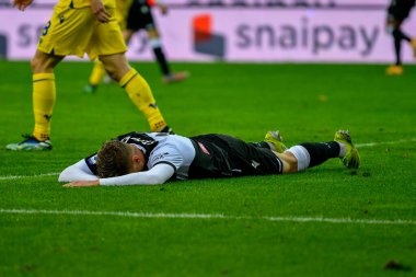 Jens Stryger Larsen (Udinese Calcio), Udinese Calcio 'nun Hellas Verona FC' ye karşı oynadığı İtalya LiveMedia / Alessio Marini maçında yaşadığı üzüntüyü gösteriyor.