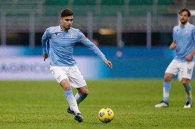 Andreas Hugo Pereira (S.S. Lazio) İtalya 'nın Milano şehrindeki Giuseppe Meazza Stadyumu' nda oynanan FC Internazionale maçında, 14 Şubat 2021 - Kredi: LiveMedia / Francesco Scaccianoce