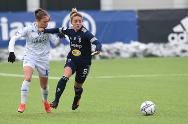 Benedetta Glionna (Empoli), Martina Rosucci (Juventus) İtalyan Coppa Italia Women maçında Juventus vs Empoli Ladies Vinovo (TO), İtalya, 13 Şubat 2021 - Fotoğraf: LiveMedia / Danilo Vigo