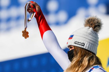 SUTER Corinne (SUI) Alp disiplini kayak yarışı 2021 FIS Alp Dünya SKI Şampiyonası - Downhill - Cortina 'daki Olympia delle Tofane Kadınlar (BL), İtalya, 13 Şubat 2021 - Fotoğraf: LiveMedia / Luca Tedeschi