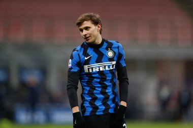 Nicolo Barella (FC Internazionale) İtalyan futbol takımı Serie A maçında FC Internazionale, SS Lazio 'ya karşı Milano, İtalya' daki Giuseppe Meazza Stadyumu 'nda 14 Şubat 2021 - Fotoğraf: LiveMedia / Francesco Scaccianoce