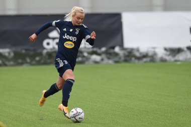Matilde Lundorf Skovsen (Juventus) İtalyan Coppa Italia Women maçında Juventus vs Empoli Ladies at the Juventus Training Center, İtalya, 13 Şubat 2021 - Fotoğraf: LiveMedia / Danilo Vigo