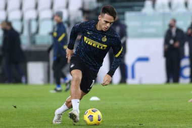 İtalya Coppa Italia maçında oynanan ısınma maçında Lautaro Martinez (FC Internazionale) Torino, İtalya 'daki Allianz Stadyumu' nda Juventus FC FC Internazionale 'ye karşı, 9 Şubat 2021 - Kredi: LiveMedia / Claudio Benedetto