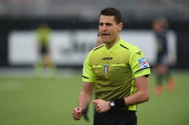 İtalyan Coppa Italia Women maçında Daniele Perenzoni 'nin hakemi Juventus vs Empoli Ladies - Vinovo (TO), İtalya' da Juventus Eğitim Merkezi, 13 Şubat 2021 - Fotoğraf: LiveMedia / Danilo Vigo