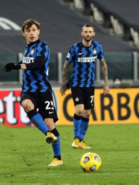 İtalyan futbolu Coppa Italia maçında Nicolo 'Barella (FC Internazionale), İtalya' nın Torino kentindeki Allianz Stadyumu 'nda Juventus FC Internazionale' ye karşı, 9 Şubat 2021 - Fotoğraf: LiveMedia / Claudio Benedetto