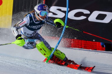 LEDECKA Ester CZE Alp disiplini kayak yarışı sırasında 2021 FIS Alp Dünya SKI Şampiyonası - Alpine Combined - Erkekler - Cortina Olympia delle Tofane 'de Kadınlar (BL), İtalya, 15 Şubat 2021 - Fotoğraf: LiveMedia / Luca Tedeschi