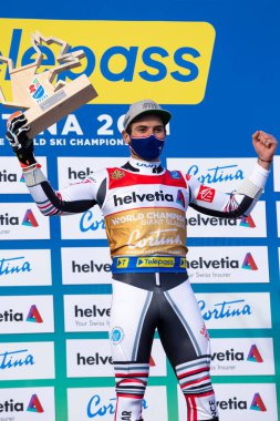 2021 FIS Alp Dünya SKI Şampiyonası - Dev Slalom - Cortina 'daki Labirinti' de Erkekler (BL), İtalya, 19 Şubat 2021 - Fotoğraf: LiveMedia / Francesco Scaccianoce