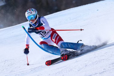GISIN Michelle (SUI) Alp disiplini kayak yarışı sırasında 2021 FIS Alp Dünya SKI Şampiyonası - Alpine Combined - Cortina 'daki Olympia delle Tofane Kadınlar (BL), İtalya, 15 Şubat 2021 - Fotoğraf: LiveMedia / Sergio Bisi