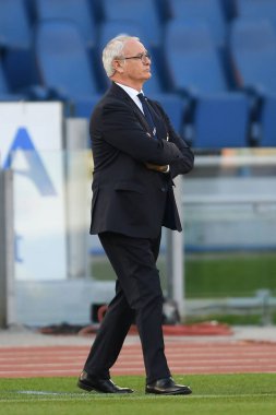 Sampdoria teknik direktörü Claudio Ranieri İtalya 'nın başkenti Roma' da 20 Şubat 2021 'de oynanan Stadio Olimpico' da oynanan SS Lazio - LiveMedia / Claudio Pasquazi maçında
