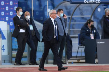 Sampdoria teknik direktörü Claudio Ranieri İtalya 'nın başkenti Roma' da 20 Şubat 2021 'de oynanan Stadio Olimpico' da oynanan SS Lazio - LiveMedia / Claudio Pasquazi maçında