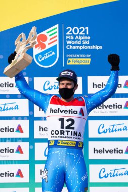 Luca De Aliprandini (ITA) Alp disiplini kayak yarışı 2021 FIS Alp Dünya SKI Şampiyonası - Dev Slalom - Erkekler Labirinti 'de (BL), İtalya, 19 Şubat 2021 - Fotoğraf: LiveMedia / Francesco Scaccianoce