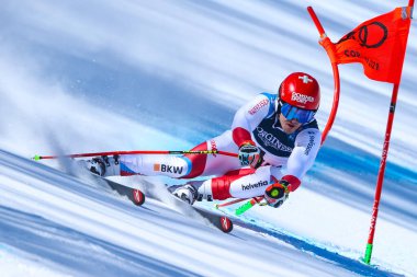  MEILLARD Loic (SUI) Alp disiplini kayak yarışı sırasında 2021 FIS Alp Dünya SKI Şampiyonası - Cortina 'daki Olympia delle Tofane' de Erkekler (BL), İtalya, 15 Şubat 2021 - Fotoğraf: LiveMedia / Sergio Bisi