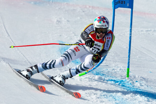 Stefan Luitz (GER) in action during alpine ski race 2021 FIS Alpine World SKI Championships - Giant Slalom - Men at the Labirinti in Cortina (BL), Italy, February 19, 2021 - Credit: LiveMedia / Francesco Scaccianoce