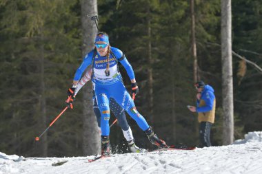 WIERER Dorothea ITA Biathlon 2021 IBU Dünya Şampiyonası Biatlon - Kadınlar 12.5 km Mass Start at the Biathlon Circuit in Pokljuka, Slovenya, 21 Şubat 2021 - Kredi: LiveMedia / Marco Todaro