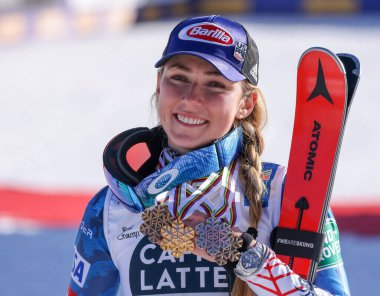 SHIFFRIN Mikaela (ABD) Bronz Madalya Jeneriği: 2021 FIS Alp disiplini Dünya SKI Şampiyonası sırasında - Cortina 'daki Druscie' de Kadınlar (BL), İtalya, 20 Şubat 2021 - Fotoğraf: LiveMedia / Sergio Bisi