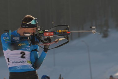 JACQUELIN Emilien FRA Biathlon Dünya Şampiyonası Biatlon - Erkekler 15 km Mass Start at the Biathlon Circuit in Pokljuka, Slovenya, 21 Şubat 2021 - Fotoğraf: LiveMedia / Marco Todaro