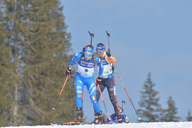 WIERER Dorothea ITA Biathlon 2021 IBU Dünya Şampiyonası Biatlon - Kadınlar 12.5 km Mass Start at the Biathlon Circuit in Pokljuka, Slovenya, 21 Şubat 2021 - Kredi: LiveMedia / Marco Todaro