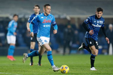 Piotr Zielinski (SSC Napoli) İtalya 'nın Bergamo kentindeki Gewiss Stadyumu' nda oynanan Atalanta BC maçında, 21 Şubat 2021 - Kredi: LiveMedia / Francesco Scaccianoce