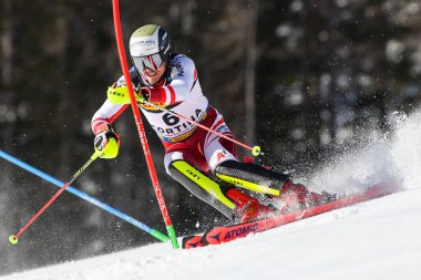 Manuel FELLER (AUT) 2021 Alp disiplini Dünya SKI Şampiyonası sırasında - Slalom - Cortina Druscie 'de Erkekler (BL), İtalya, 21 Şubat 2021 - Fotoğraf: LiveMedia / Luca Tedeschi