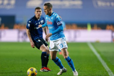 Piotr Zielinski (SSC Napoli) İtalya 'nın Bergamo kentindeki Gewiss Stadyumu' nda oynanan Atalanta BC maçında, 21 Şubat 2021 - Kredi: LiveMedia / Francesco Scaccianoce