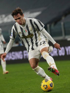 Federico Chiesa (Juventus FC) İtalyan futbol takımı Serie A maçında Juventus FC Crotone 'a karşı Torino, İtalya' daki Allianz Stadyumu 'nda 22 Şubat 2021 - Fotoğraf: LiveMedia / Claudio Benedetto