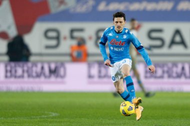 Mario Rui (SSC Napoli) İtalyan futbol takımı Serie A maçında Atalanta BC ile SSC Napoli arasında 21 Şubat 2021 'de İtalya' nın Bergamo kentindeki Gewiss Stadyumu 'nda oynanan karşılaşma sırasında
