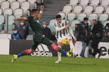 Alvaro Morata (Juventus FC) İtalya futbol takımı Serie A maçında Juventus FC Crotone 'a karşı Torino, İtalya' daki Allianz Stadyumu 'nda 22 Şubat 2021 - Fotoğraf: LiveMedia / Claudio Benedetto