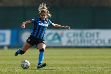 Julie Martine Debever (FC Internazionale) İtalyan futbol takımı Serie A Women maçında Hellas Verona Women 'a karşı Milano, İtalya' daki Suning Gençlik Geliştirme Merkezi, 27 Şubat 2021 - Kredi: LiveMedia / Francesco Scaccianoce