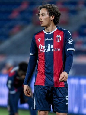 İtalyan futbolu Serie A maçında Emanuel Vignato (Bologna) Bologna FC - SS Lazio maçı sırasında İtalya 'nın Bologna kentindeki Renato Dall & # 39; Ara stadyumunda, 27 Şubat 2021 - Fotoğraf: LiveMedia / Ettore Griffoni