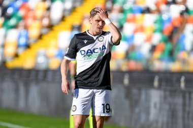 28 Şubat 2021 'de İtalya LiveMedia / Ettore Griffoni maçında Udinese Calcio, ACF Fiorentina' ya karşı Friuli - Dacia Arena Stadyumu 'nda oynadığı maçta Jens Stryger Larsen' in (Udinese) hayal kırıklığı yaşandı.