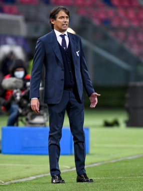 Simone Inzaghi (Koç SS Lazio) İtalyan futbolu Serie A maçı sırasında Bologna FC, Renato Dall & # 39; Ara stadyumunda SS Lazio 'ya karşı, 27 Şubat 2021 - Fotoğraf: LiveMedia / Ettore Griffoni