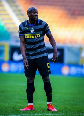 FC Internazionale takımından Romelu Lukaku İtalyan futbol takımı Serie A maçında Ceneviz CFC 'ye karşı Milano, İtalya' daki Giuseppe Meazza stadyumunda 28 Şubat 2021 - Kredi: LiveMedia / Fabrizio Carabelli