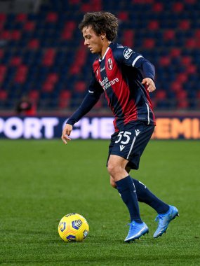 İtalyan futbolu Serie A maçında Emanuel Vignato (Bologna) Bologna FC - SS Lazio maçı sırasında İtalya 'nın Bologna kentindeki Renato Dall & # 39; Ara stadyumunda, 27 Şubat 2021 - Fotoğraf: LiveMedia / Ettore Griffoni