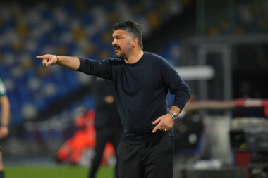 Gennaro Gattuso (teknik direktör SSC Napoli) İtalyan futbol takımı Serie A maçında SSC Napoli ile Benevento Calcio arasında Napoli, İtalya 'nın Napoli şehrindeki Diego Armando Maradona Stadyumu' nda oynanan karşılaşmada, 28 Şubat 2021 - Fotoğraf: LiveMedia / Renato Olimpio