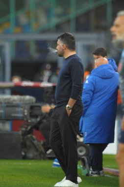 Gennaro Gattuso (teknik direktör SSC Napoli) İtalyan futbol takımı Serie A maçında SSC Napoli ile Benevento Calcio arasında Napoli, İtalya 'nın Napoli şehrindeki Diego Armando Maradona Stadyumu' nda oynanan karşılaşmada, 28 Şubat 2021 - Fotoğraf: LiveMedia / Renato Olimpio