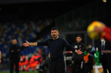 Gennaro Gattuso (teknik direktör SSC Napoli) İtalyan futbol takımı Serie A maçında SSC Napoli ile Benevento Calcio arasında Napoli, İtalya 'nın Napoli şehrindeki Diego Armando Maradona Stadyumu' nda oynanan karşılaşmada, 28 Şubat 2021 - Fotoğraf: LiveMedia / Renato Olimpio