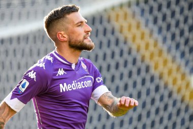 Cristiano Biraghi (Fiorentina) İtalyan futbol takımı Serie A maçında Udinese Calcio - ACF Fiorentina maçında Udine, İtalya 'da Dacia Arena Stadyumu, Udine, 28 Şubat 2021 - Fotoğraf: LiveMedia / Ettore Griffoni
