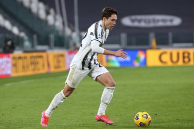 Federico Chiesa (Juventus FC) İtalyan futbol takımı Serie A maçında Juventus FC, Spezia Calcio 'ya karşı Torino, İtalya' daki Allianz Stadyumu 'nda, 2 Mart 2021 - Fotoğraf: LiveMedia / Claudio Benedetto