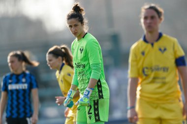İtalya futbolu sırasındaki Francesca Durante (Hellas Verona Women) FC Internazionale - Hellas Verona Women - Milano, İtalya 'daki Suning Gençlik Geliştirme Merkezi, 27 Şubat 2021 - Kredi: LiveMedia / Francesco Scaccianoce