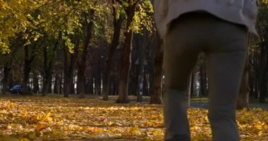 Sonbahar Park'ta jogging runner kadın