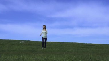 Attractive woman having fun outdoors