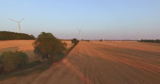 Antenn skott av Power genererar väderkvarnar — Stockvideo